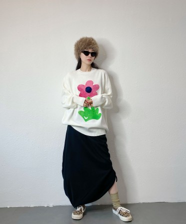 White Floral Knit #241242